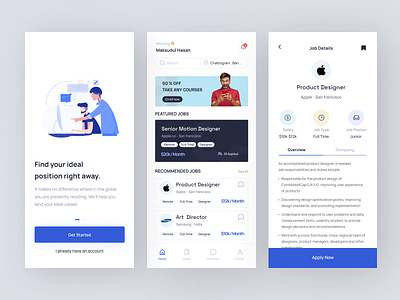 Job Finder App app design mobile app ui ui design ui ux uiux user experience user interface design