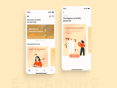 E-Learning App app design e learning platform mobileui newdesign online courses ui ux ux design