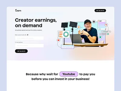 Loam/Credd — Landing Page banking design experience interface landing lp social media startup technology typography ui ui elements ux visual web webdesign