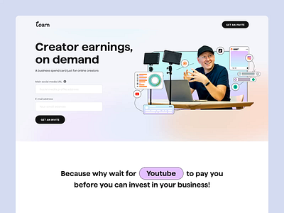 Loam/Credd — Landing Page banking design experience interface landing lp social media startup technology typography ui ui elements ux visual web webdesign