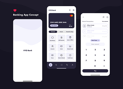 VYO Banking App Concept app app design banking banking app branding concept design ios design money transfer redesign send send money ui