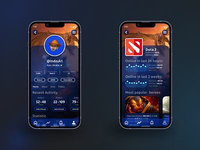 Gaming Stats app concept UI app design ui ux