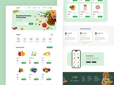 Grocery store MAGIC TASTE - Web Page Design branding design graphic design illustration logo ui ux vector web design website design