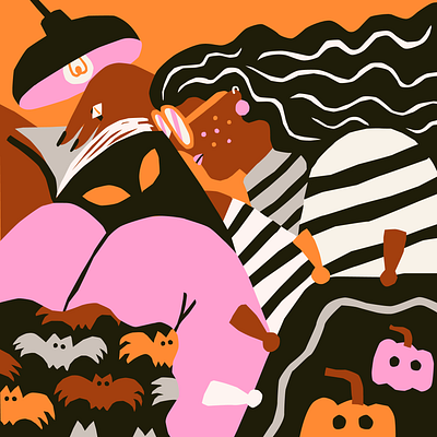 Halloween Lady bold colors editorial flat flatstyle fun halloween illustration playful spooky woman illustration