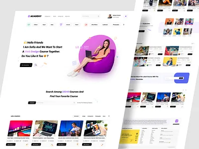 Online Course Landing Page course courses app courses landing page e learning e learning edtech education elearning courses hero language learning platfrom online course online courses online education online learning study ui web web app website