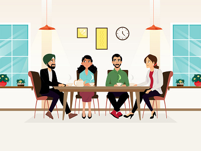 Meeting character character design designs graphic design graphics illustration vector