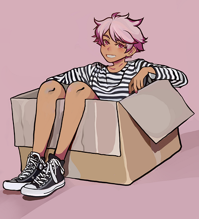 Box-Boy anime art graphic design illustration рисунки