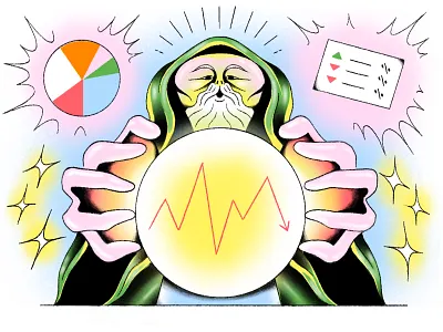 BANZAI Inc. - false myths of financial recession animation character design conceptual illustration design editorial editorial illustration financial illustration procreate spot illustration