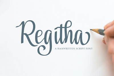 Regitha Script beauty birthday branding calligraphy card casual fashiont font lettering lovely mother day packing script wedding