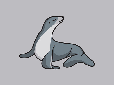 CuteSeal animal animal logo branding cartoon character cute design filling graphic design happy illustration logo logodesign mascot relaxing sea seal vector