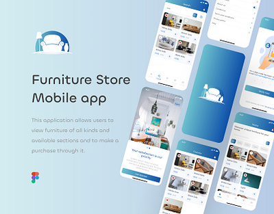 Furniture Store Mobile app 💙 3d animation app branding design furniture graphic design logo motion graphics online page screen shop shopping store ui ui design ux design