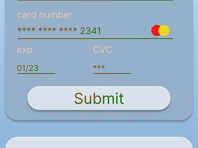 #DailyUI 002 A Credit Card Screen dailyui dailyui 002