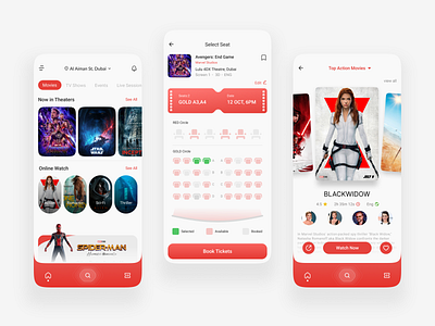 Moving Booking and Streaming App app design designui entertainment figma mobileapp movie movieapp ui uiux