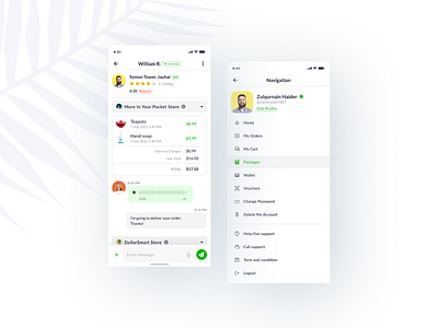 Shop Chat & Navigation UI Design Screens bitcoin blockchain chat crypto ecommerce figma figmacommunity figmadesign groceryshop minimal mobileapp mobileappuidesign nav shop ui uidesign uitrend uiux ux uxdesign