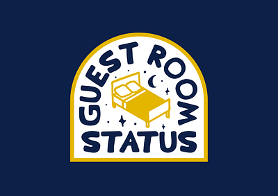 Guest Room Status Badge badge badge design band band badge bed bedroom badge hand drawn poppunk type