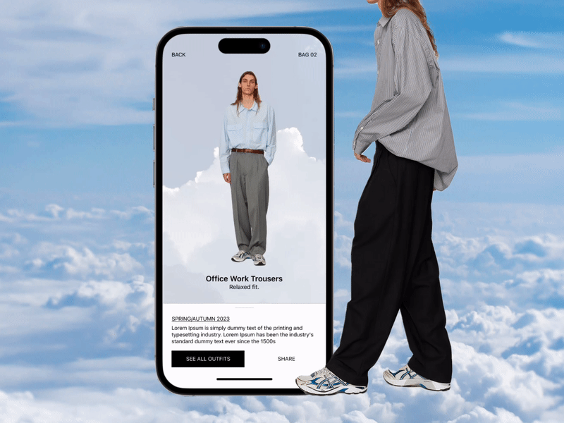 Horizontal Scrolling Clothing Carousel app carousel clothing interaction ui