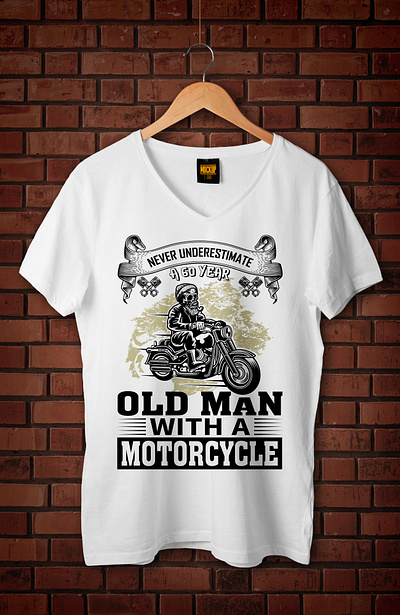 old man with a motorcycle... t-shirt design bike design ducati font graphic design helmet illustration kawasaki ktm lifestyle moto motogp motorbike ninja redbull t shirt tshirt typography vantage vector