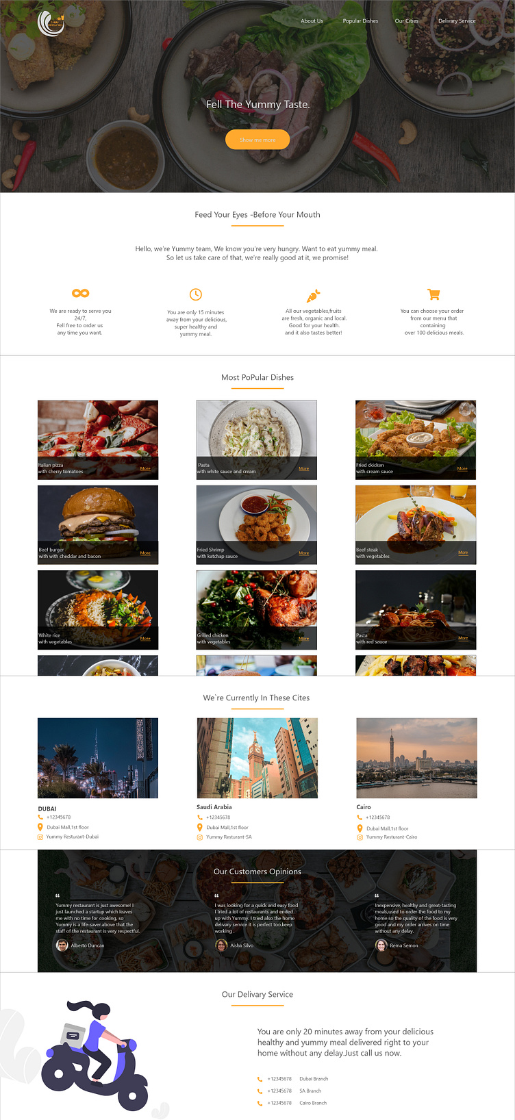 Yummy Restaurant - UI/UX Design by Zeinab Ahmed on Dribbble