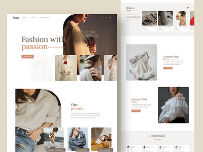 Lora Fashion Website Design apparel apparel website boutique clean ui clothing ecommerce ecommerce website editorial fashion fashion website online store shopify ui ui design web design web designer web inspiration website website design website inspiration