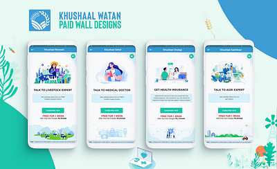 Khushaal Watan Paid Wall Designs 3d animation branding clean creative design design design art graphic design illustration logo motion graphics ui ux vector