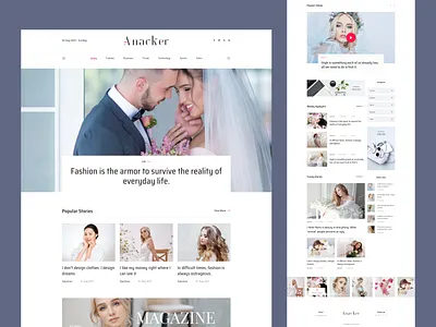 Magazine & Blog Website Landing page article blog blog details blog website clean emagazine enews fashion article fashion blog landing page design magazine magazine news minimal newspaper personal blog podcast trend trendy blog ui design website design