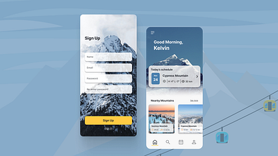 Snowboarding and Skiing Mobile App app dailyui design mobile ui ux uxui