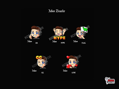 Man Twitch Emotes cartoon design emoji emote emotes illustration twitch twitchemote twitchemotes