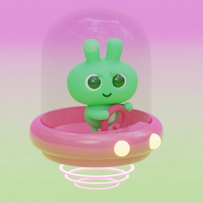 ZoZo 💚 3d 3dart 3dillustration 3dmodeling 3dwork alien blender blenderart design illustration ufo