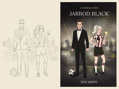 Book cover illustration. Football player story book book art book cover cartoon character character design city comic drawing football fotball illustration man night people person portrait sketch soccer woman