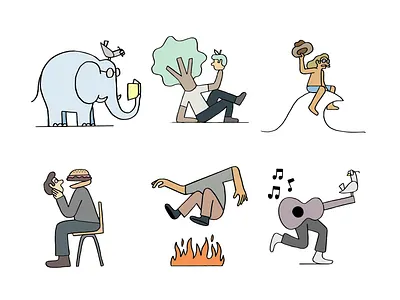 8 random unused illustrations :) artist clever conceptual illustration design drawing graphic design illustration illustrator metaphor spot illustration