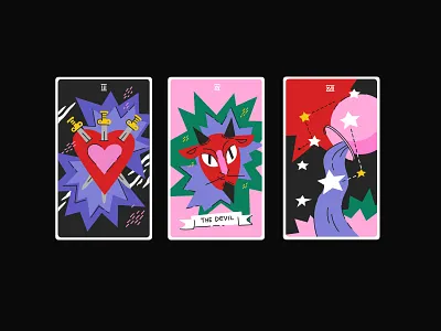 Tarot Cards cards colourful drawing illustration mockup tarot vector illustration