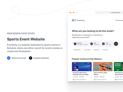 Eventivity-Sports Website Design cards dailyui illustration search sportsevents ui websitedesign