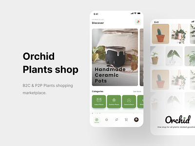 Orchid Plant Shop app design mobile plant shop plant store plants shop store ui ux