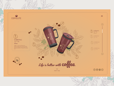 CoffeLite ( Coffee + lite Coffee) - for Coffee lover adobe xd attractive branding coffee coffeelover coffeeshop concept creative design dribbble graphic design illustration inspiration instagram logo shots ui uiux work