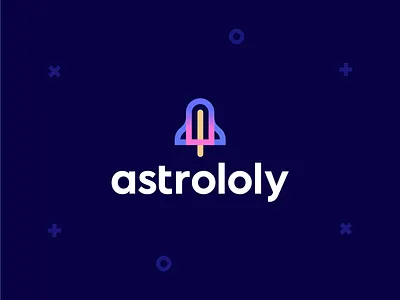 astrololy astro astrology astrololy branding candy cosmos launch logo loly lolypop plane rocket space spaceship startup sweet