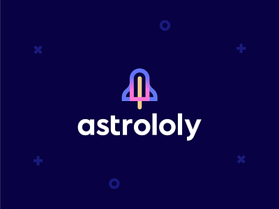 astrololy astro astrology astrololy branding candy cosmos launch logo loly lolypop plane rocket space spaceship startup sweet