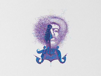Jimi Hendrix / T-shirt Design art design guitar hair haze hendrix illustration jimi letter logo music purple rocknroll tshirt typography vector