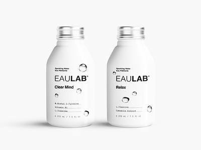EAULAB Packaging branding label labels minimalistic organic packaging pure water