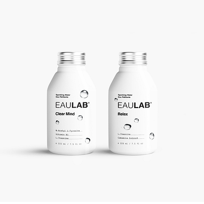 EAULAB Packaging branding label labels minimalistic organic packaging pure water