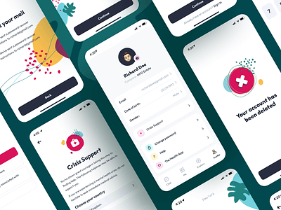 Mobile iOS App for Wellbeing Measurement android app app design illustration interface ios ios app mobile mobile app mobile design mobile ui product product design profile ui ui design user experience user interface ux uxui