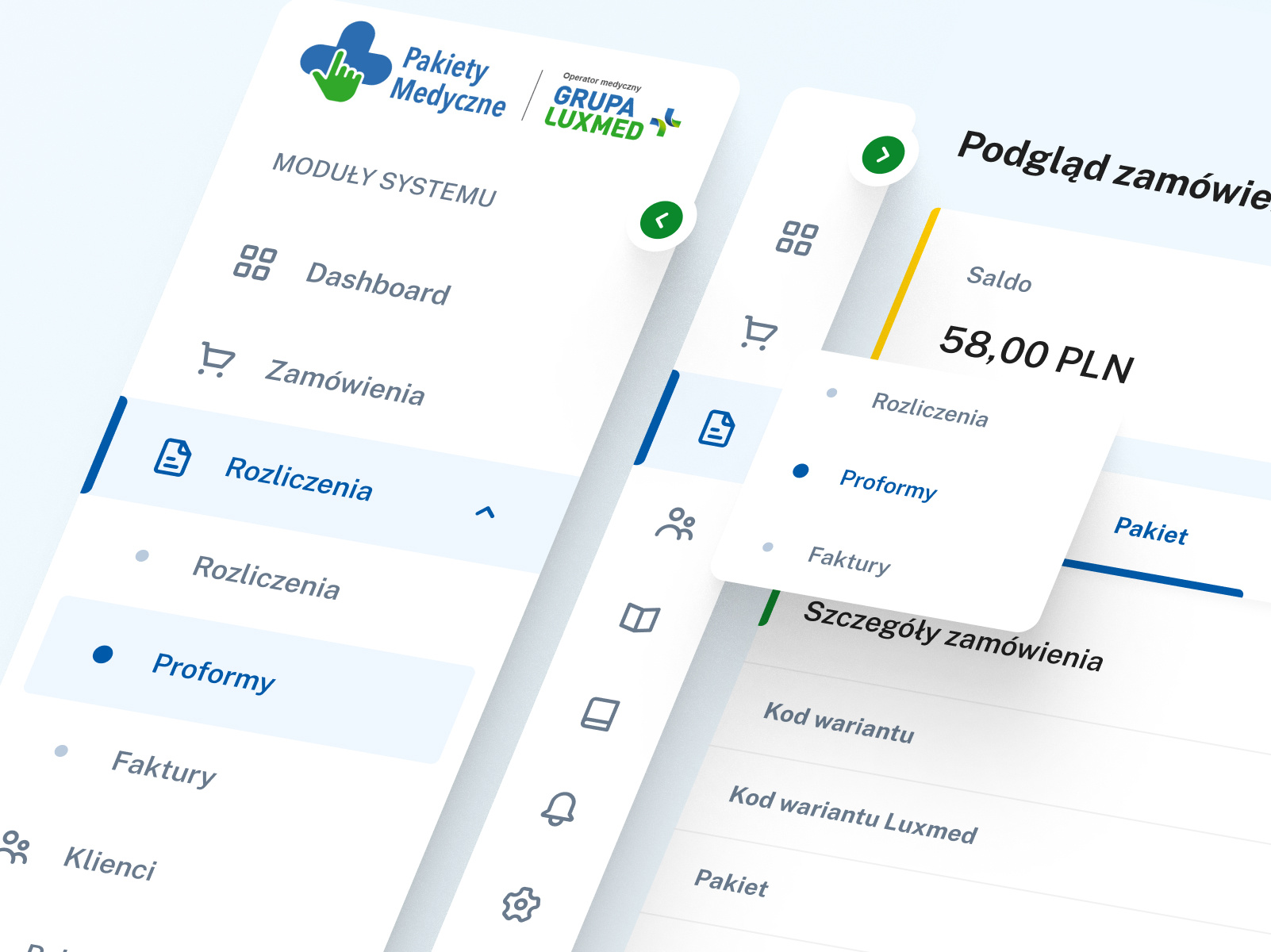 Healthcare web app interface - Pakiety Medyczne app case study crm dashboard design design system healthcare interface medical platform ui ux webapp webdesign