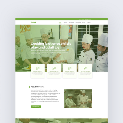 Home page for THIVI Education branding design ui ux website