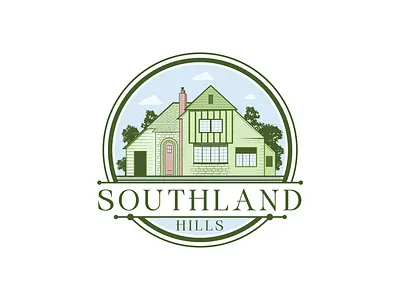 Southland Hills Logo branding design house house logo illustration land line art logo logo design logo designer minimalist unique logo