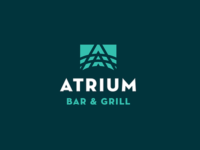 Atrium a atrium badges brand branding food grill identity logo packaging print restaurant typography