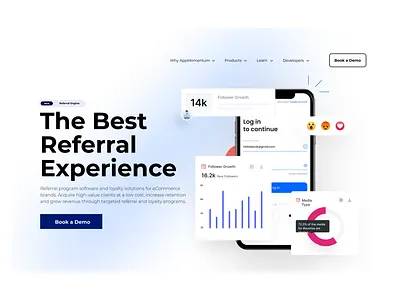 Referral App Landing Page design ui ux web