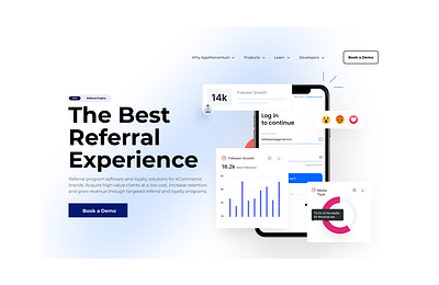 Referral App Landing Page design ui ux web