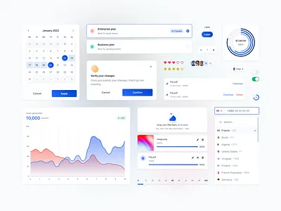 Friendly UI kit attachment auto layout component date picker design system design tokens dialog figma tokens friendly input phone number line chart loader properties rating toggle ui kit uploader