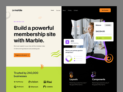 Website Header: Marble builder color design header hero section home page homepage trend ui uihut uiux web header webdesign website website design