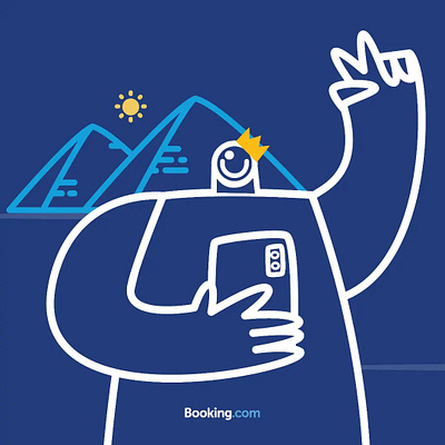 Booking.com booking bookingcom branding character design digital painting illustration illustrator logo procreat travel ui vector