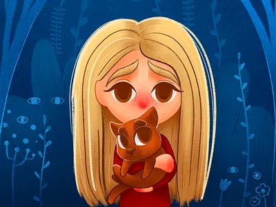 book cover illustration fragment 2d animal animals art book cartoon cat character character design children cover cute dark digital digital art draw drawing girl illustration kids